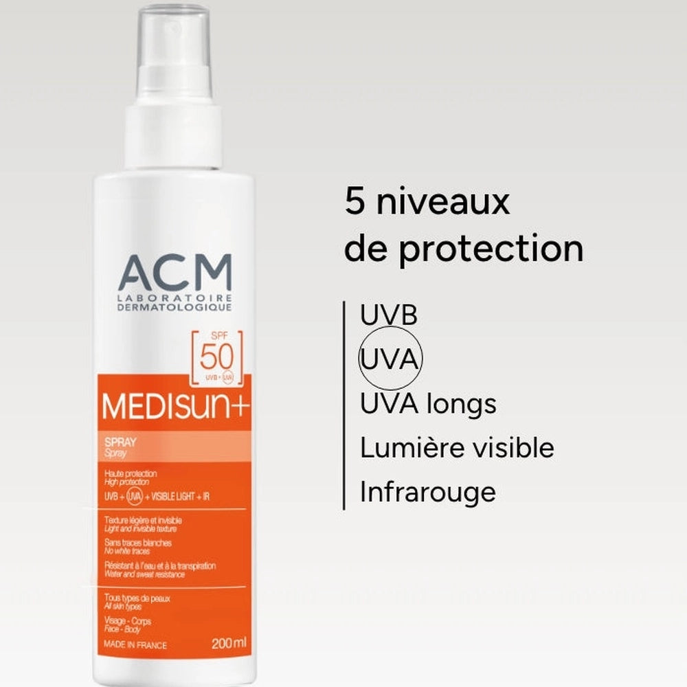 ACM MEDISUN spray écran total SPF 50+200ml