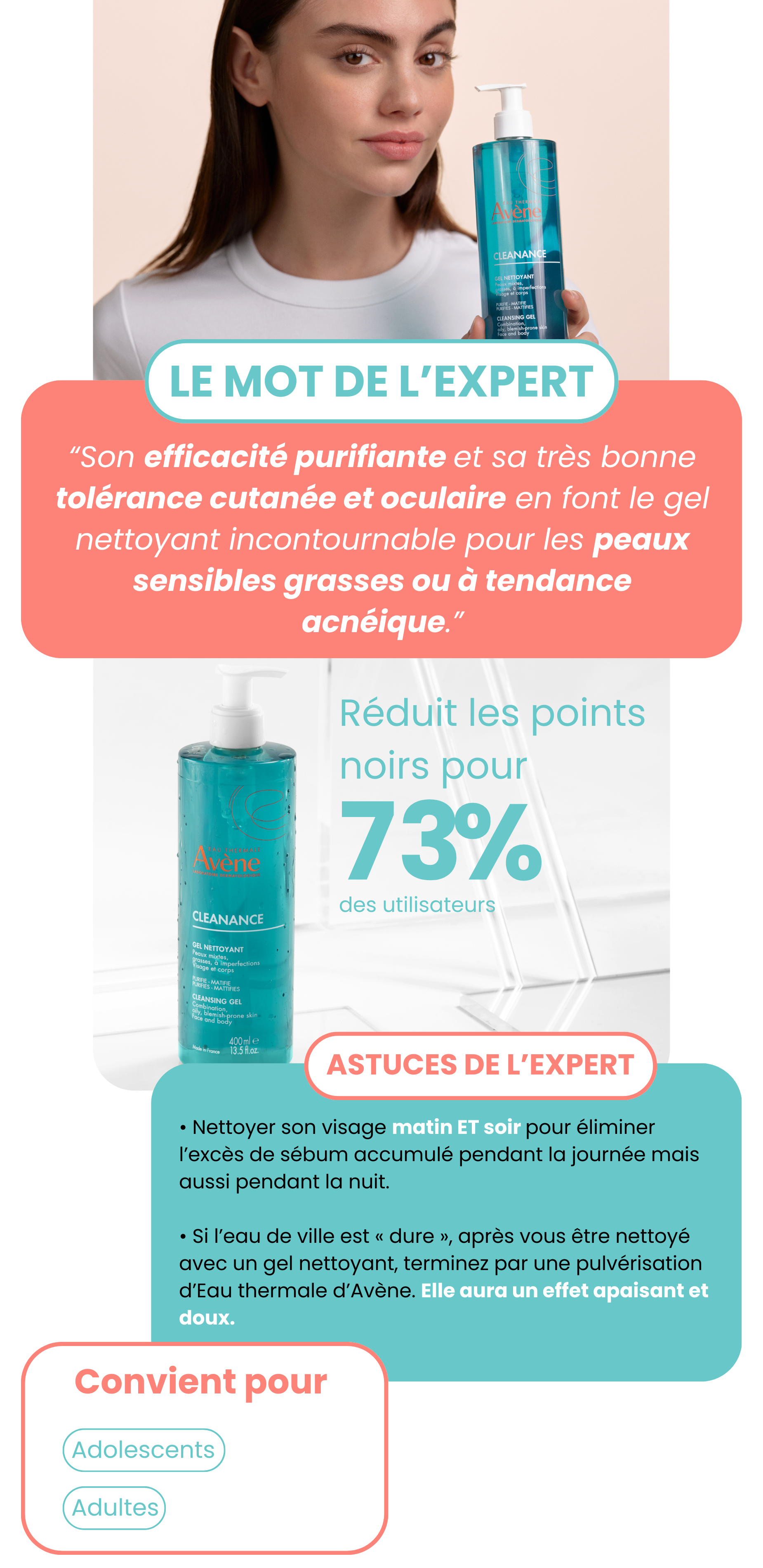 AVÈNE CLEANANCE gel nettoyant 400ml