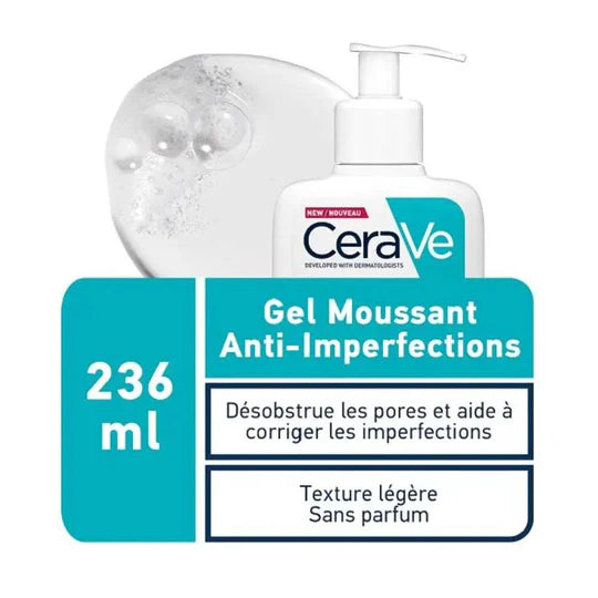 CERAVE GEL MOUSSANT ANTI-IMPERFECTIONS peaux à tendances acnéique 236 ml