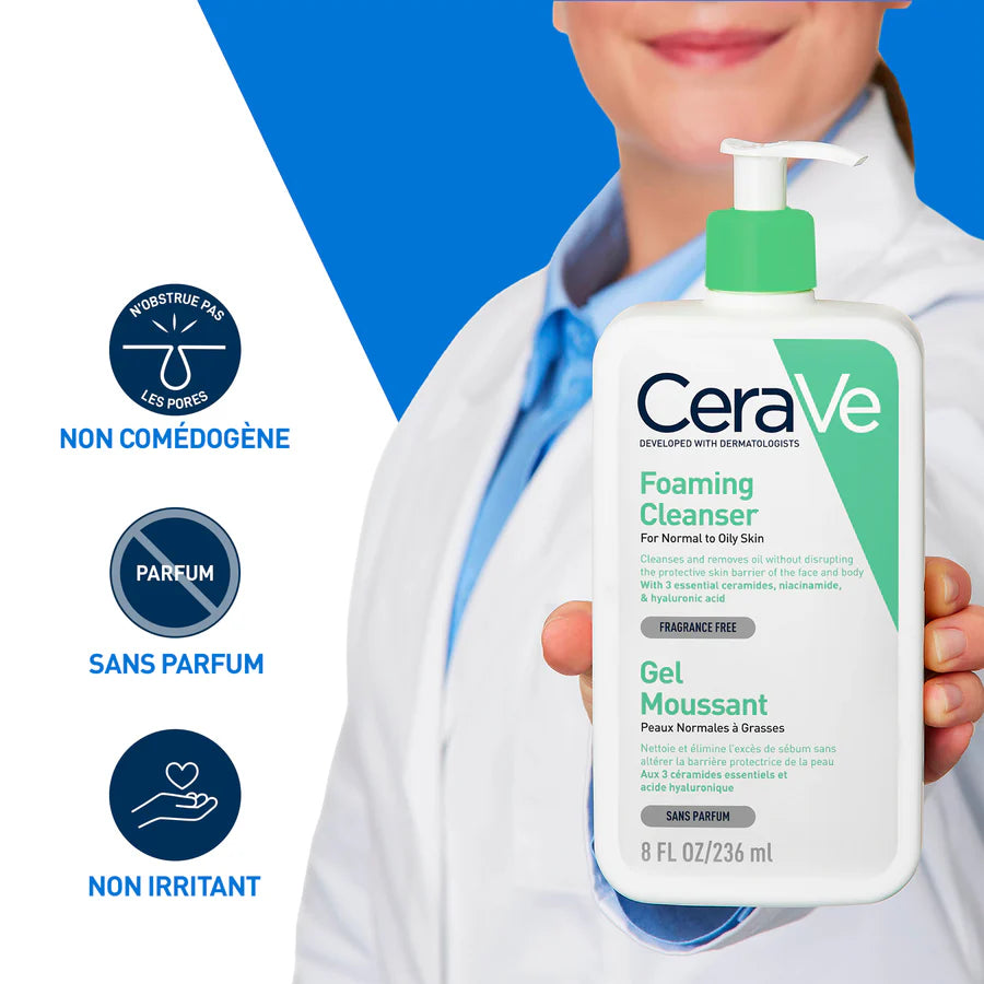 CERAVE GEL MOUSSANT peaux normales à grasses 236ml