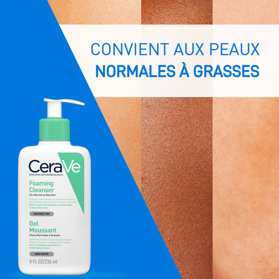 CERAVE GEL MOUSSANT peaux normales à grasses 236ml